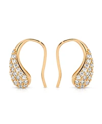 Ettika Hooked Pave and Mother of Pearl Drop Earrings