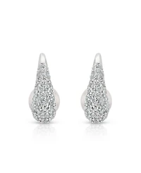 Ettika Hooked Pave and Mother of Pearl Drop Earrings