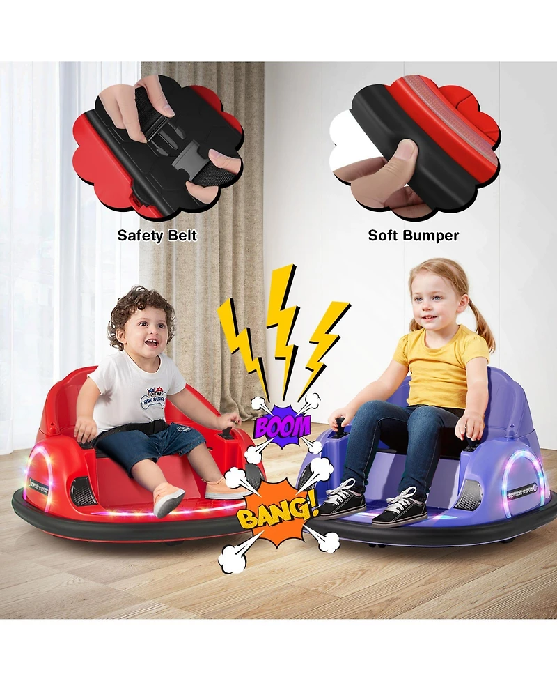 Hongge 12V 360° Ride on Bumper Car for Toddlers with Remote Control