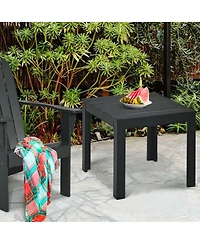 Sugift Wooden Square Patio Coffee Bistro Table-Black