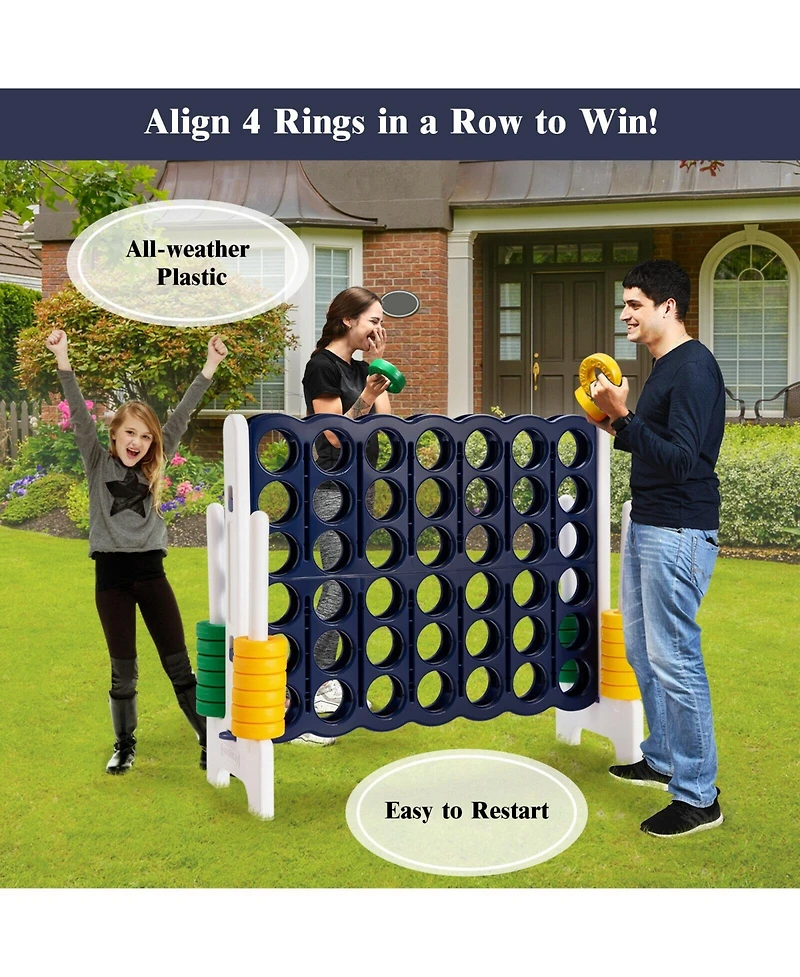 Sugift 4-to-Score 4 in A Row Giant Game Set for Kids Adults Family Fun