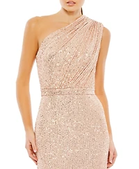 Mac Duggal Women's Sequined Ruched One Shoulder Gown