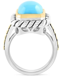 Effy Turquoise Statement Ring in 14k Gold Over Sterling Silver & Sterling Silver
