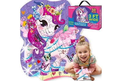 Quokka 2x3 Feet Giant Shaped Glitter Floor Puzzles for Kids Ages 3-5