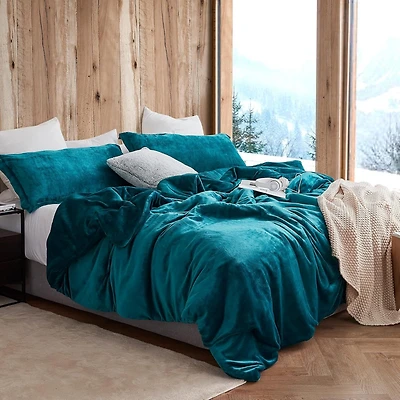 Coma Inducer Oversized Comforter Set - The Original Plush - Deep Lagoon Blue , King