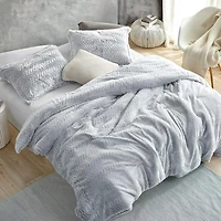 Peak of Cozy - Coma Inducer Oversized Comforter Set - Chevron Frosted Gray