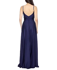 B Darlin Juniors' Sleeveless V-Neck Jersey Gown, Created for Macy's