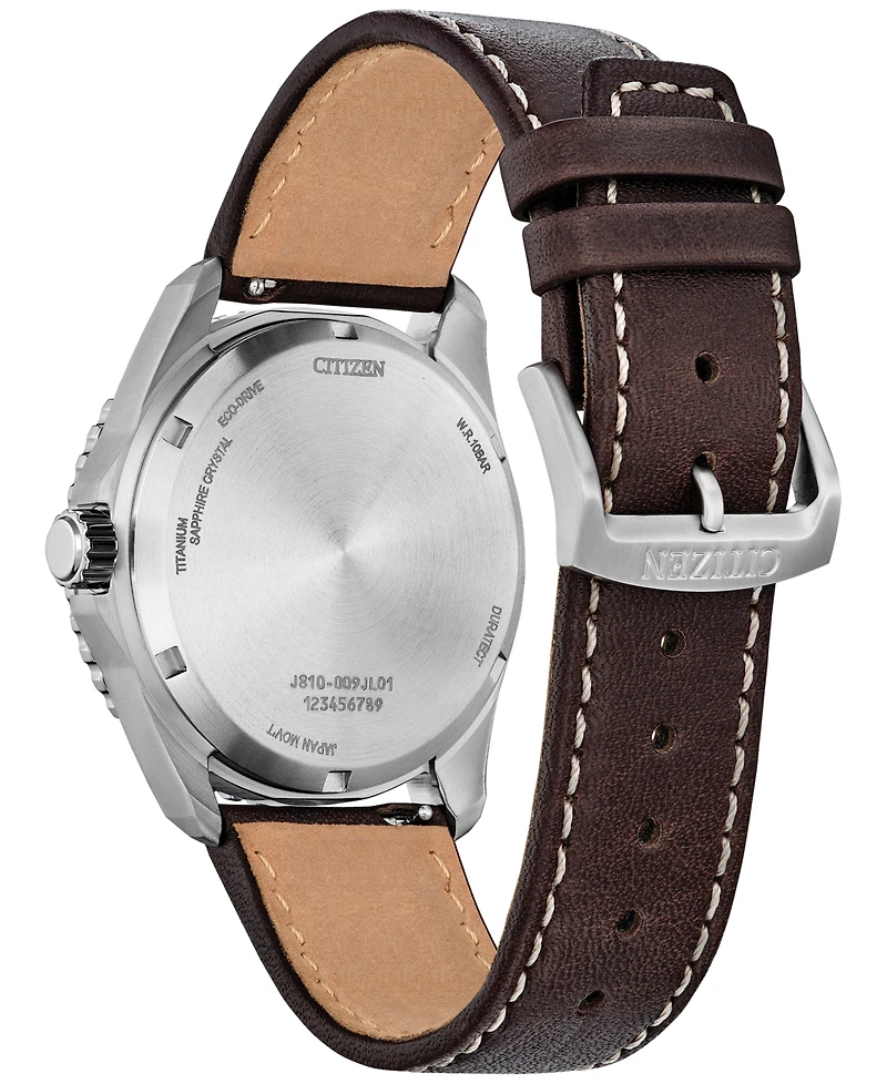 Citizen Eco-Drive Men's Brycen Brown Leather Strap Watch 41mm
