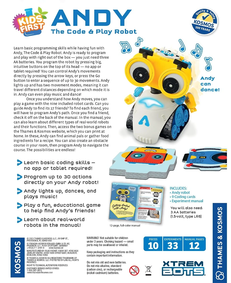 Thames & Kosmos Kids First: Andy: The Code Play Robot