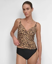 Dkny Womens O Ring Twist Front Tankini Top Bottoms