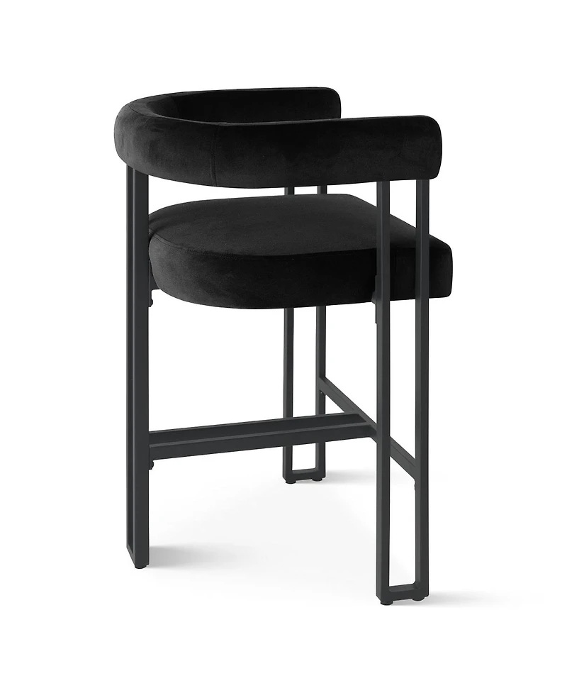 Set of 3 Modern Velvet Counter Stools,Armrest Chairs for Kitchen with Legs Design-Maison Boucle