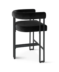 Set of 3 Modern Velvet Counter Stools,Armrest Chairs for Kitchen with Legs Design-Maison Boucle