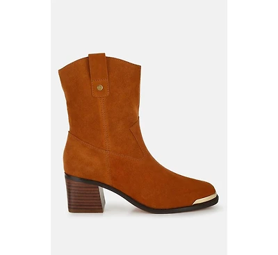 Emberly Suede Square Toe Ankle Boots