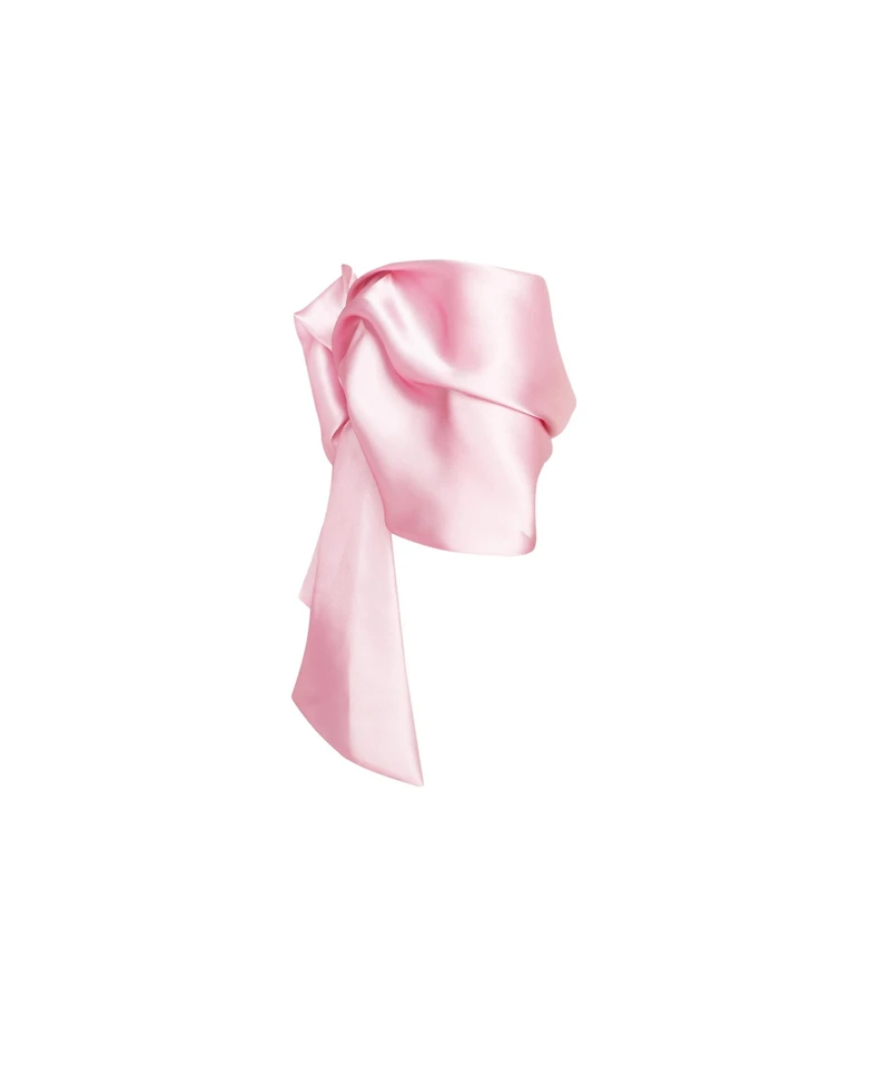 Milla Women's Pink Organza Off-Shoulder Blouse With Mergue Flounces