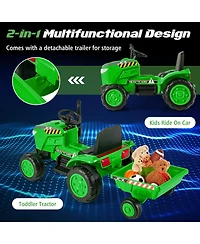Hongge 12V Kids Ride On Tractor with Trailer and Remote Control