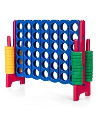 Sugift Jumbo 4-to-Score Giant Game Set with 42 Jumbo Rings and Quick-Release Slider-Red