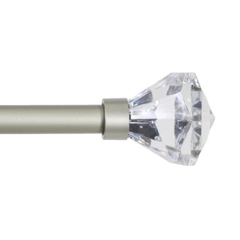 Kenney Nadia Premium Decorative Curtain Rod with Acrylic Diamond Finials