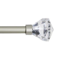 Kenney Nadia Premium Decorative Curtain Rod with Acrylic Diamond Finials