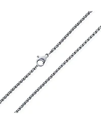 Bling Jewelry Unisex Thin Strong Simple Basic 2MM Yellow Rose Gold Plated Silver Tone Stainless Steel Basic Venetian Box Link Chain Necklace