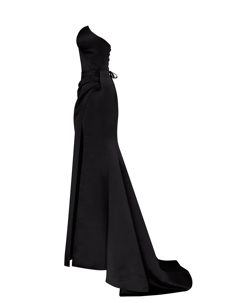 Milla Womens Strapless Eveng Gown With Thigh Slit