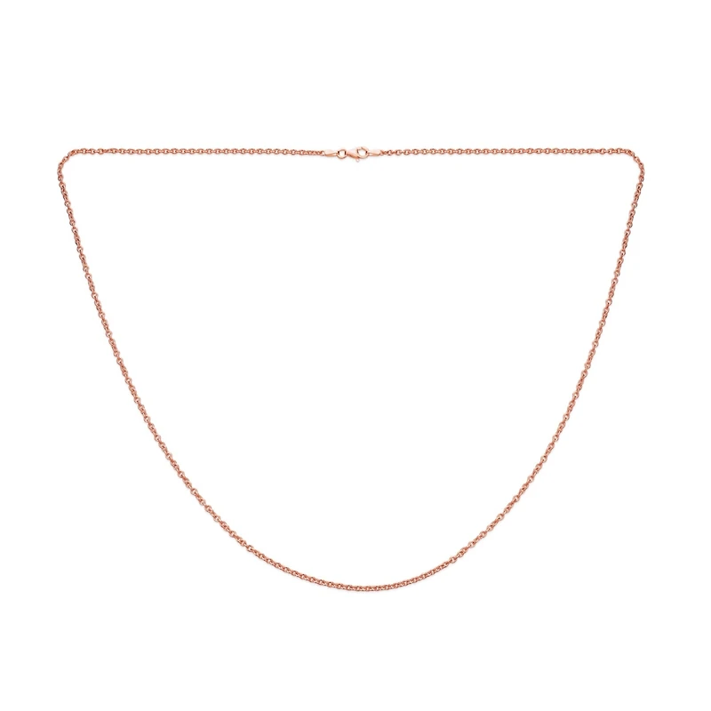 Bling Jewelry Simple Thin 2MM Rose Gold Plated .925 Sterling Silver Rolo Cable Chain Necklace