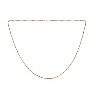 Bling Jewelry Simple Thin 2MM Rose Gold Plated .925 Sterling Silver Rolo Cable Chain Necklace