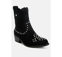 Hira Studs Embellished Cowboy Boots Women