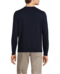 Lands' End Big & Tall Fine Gauge Cotton Crew Neck Sweater