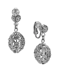 2028 Filigree Ball Clip Earrings
