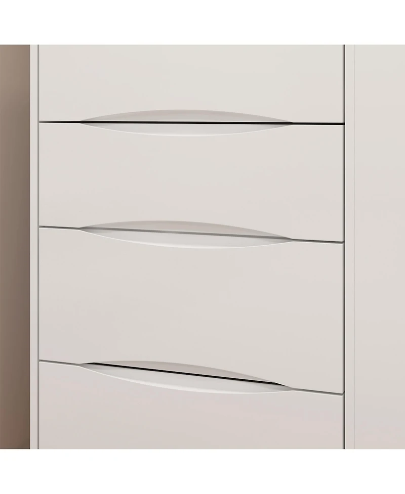 Famapy White Closet Drawer Vanity With Light Mirror And Stool