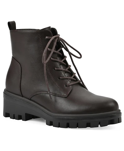 White Mountain Women's Tappy Lug Sole Combat Boots