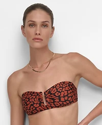 Dkny Women's Shirred U-Wire Bandeau Bikini Top