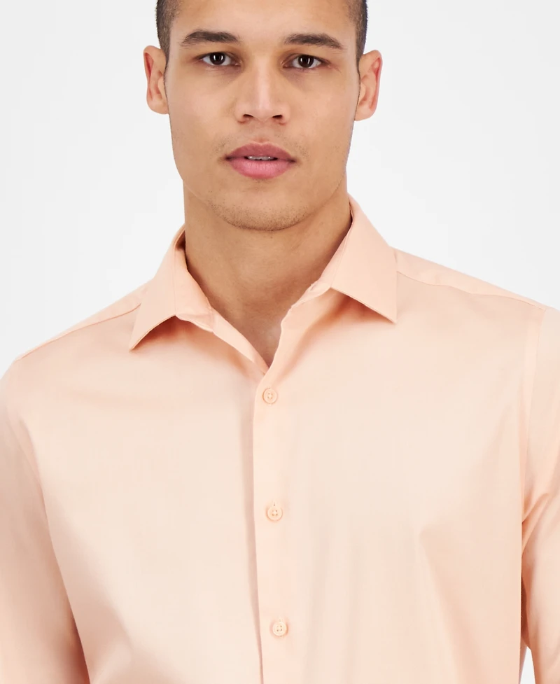 Bar Iii Men's Spread-Collar Sateen Dress Shirt, Created for Macy's