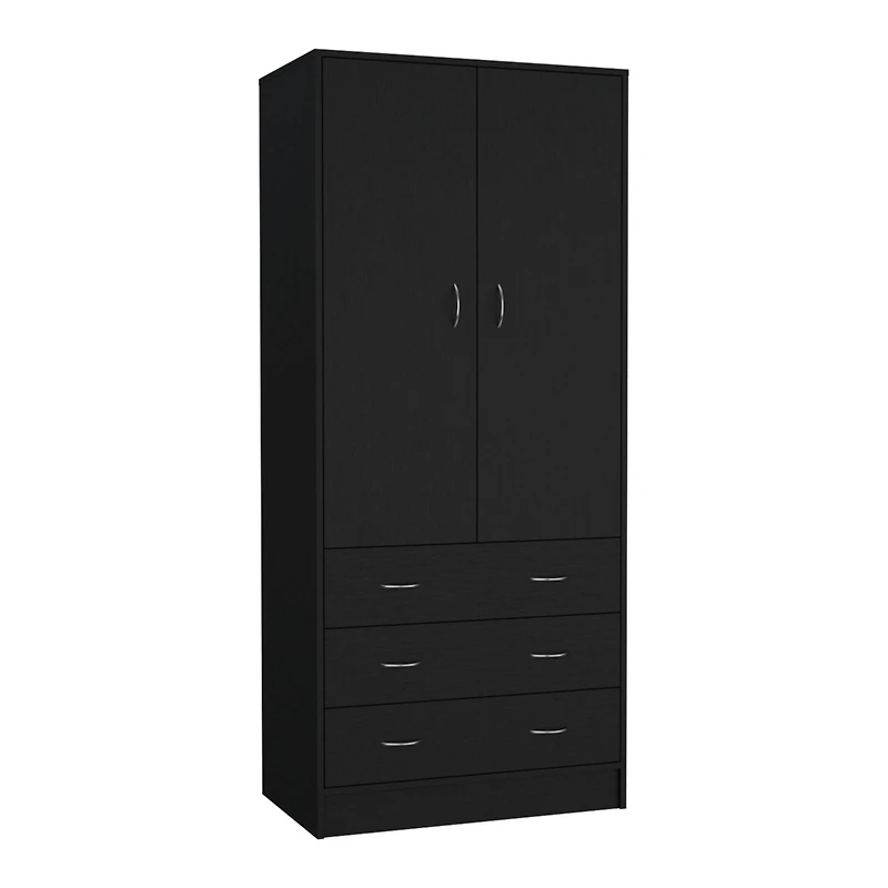 Melfa 71" H Armoire, with 2 doors, 3 drawers and 1 hanging rod, White