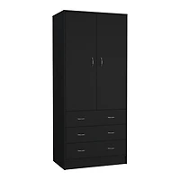Melfa 71" H Armoire, with 2 doors, 3 drawers and 1 hanging rod, White