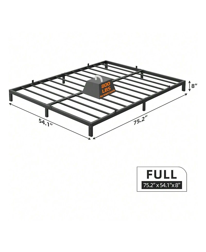 gaomon Bed Frame, -Inch Metal Low Platform Bed Frame, Bed Frame With Metal Slat Support, Mattress Foundation, No Box Spring Needed