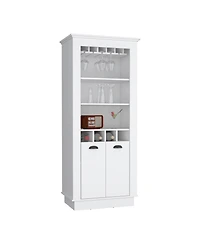 Gale Bar Cabinet Elegant Multi-Storage Unit with Built-in Bottle and Glass Racks, White