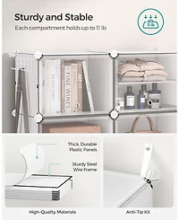 Songmics Home 40 Pair Plastic Shoe Storage Cabinet for Bedroom and Entryway, White