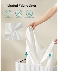 Songmics Home 26.5 Gallon Laundry Hamper with Lid and Handles, Dove Grey