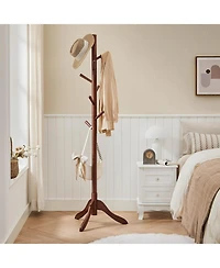 Songmics Home Free Standing Tree-Shaped Coat Rack with adjustable Height Options, Ideal for the Living Room, Bedroom, Brown