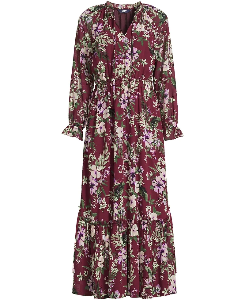 Lands' End Women's Chiffon Midi Dress