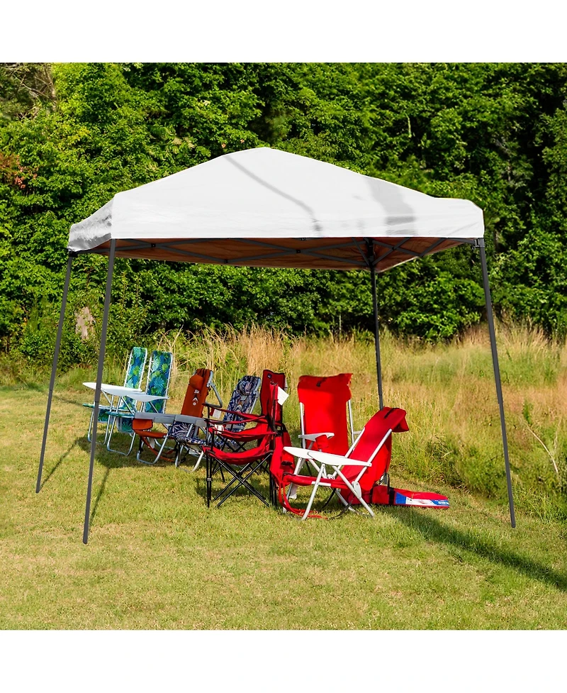 Trappers Peak 6 1/2-by-6 1/2-Foot Folding Pop-Up Shade Canopy, White