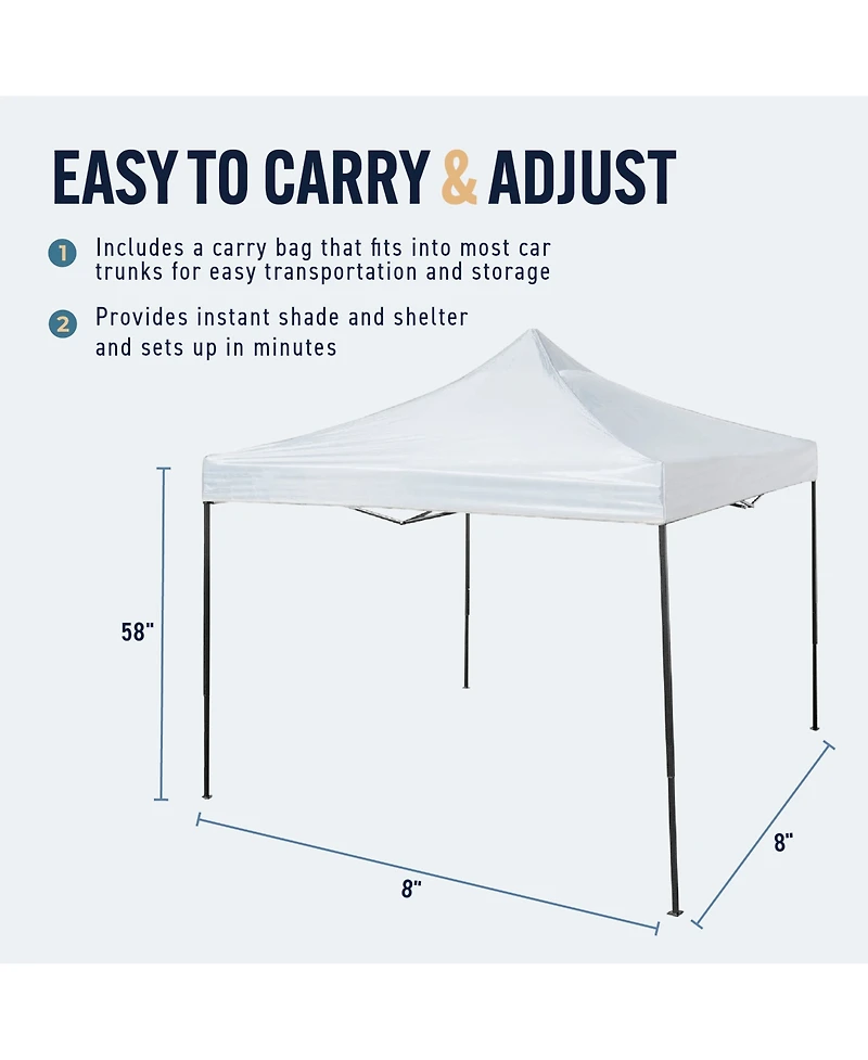 Trappers Peak 6 1/2-by-6 1/2-Foot Folding Pop-Up Shade Canopy, White