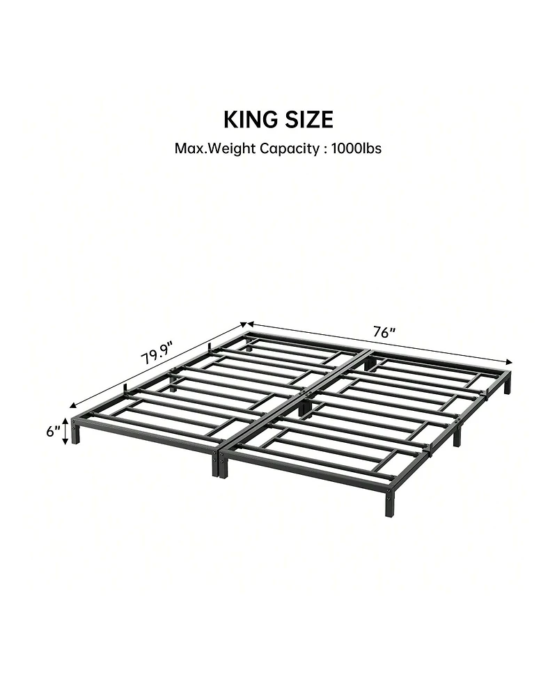 gaomon 8 Inch Bed Frame, No Box Spring Needed, Heavy Duty Metal Platform Bed Frame For Bedroom, Easy Assembly