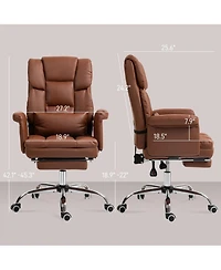 Homcom Executive Office Chair with Footrest and Lumbar Support,