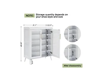 gaomon 5-Tier Entryway Shoe Storage Cabinet with Glass Doors, Shoe Cabinet with Adjustable Shelves, Shoe Storage Organizer for Hallway, Closet, Living