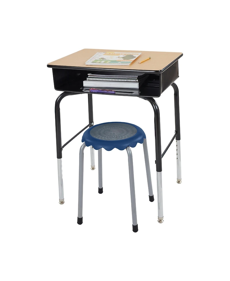 ECR4Kids Daisy Stackable Stool Set, Earthtone, 8-Piece