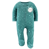 The Peanutshell Neutral Celestial Footed Baby Sleepers for Boys & Girls, 3 Pack