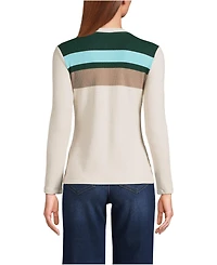 Lands' End Women's Long Sleeve Cozy Rib Henley Top