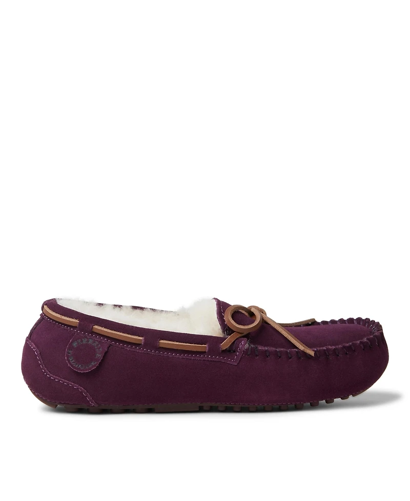 Fireside By Dearfoams Women's Victoria Genuine Shearling Moccasin Slipper